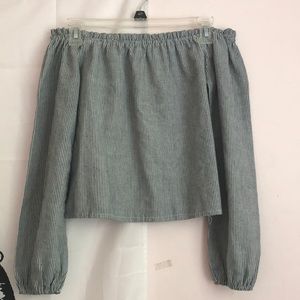 Stripped Brandy Melville Off the Shoulder Top